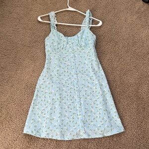 No Boundaries Light Blue Floral Mini Dress